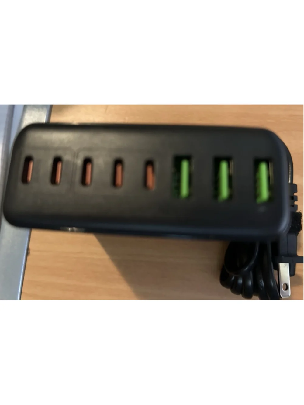 Gan 8 Port USB C Charger Model: B400 Black New Input AC100-240V